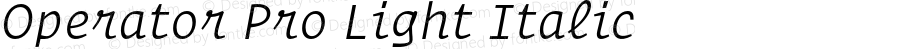 Operator Pro Light Italic