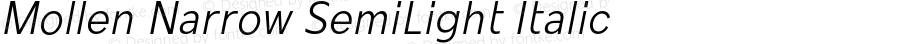 Mollen Narrow SemiLight Italic