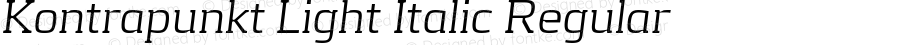 Kontrapunkt Light Italic Regular