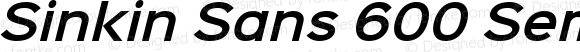 Sinkin Sans 600 SemiBold Italic Regular