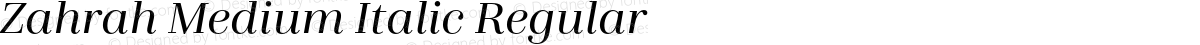 Zahrah Medium Italic Regular