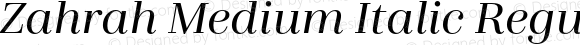 Zahrah Medium Italic Regular