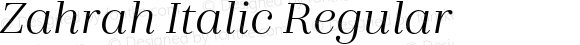 Zahrah Italic Regular