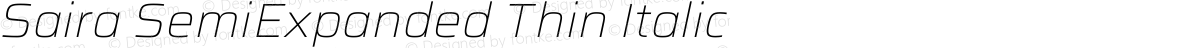 Saira SemiExpanded Thin Italic