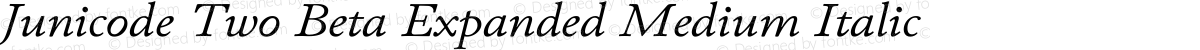 Junicode Two Beta Expanded Medium Italic