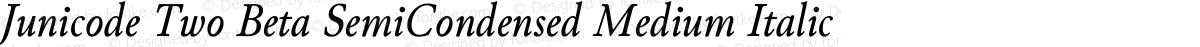 Junicode Two Beta SemiCondensed Medium Italic