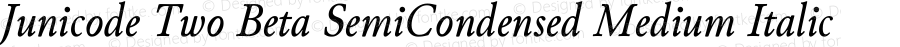 Junicode Two Beta SemiCondensed Medium Italic