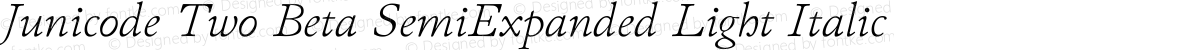 Junicode Two Beta SemiExpanded Light Italic