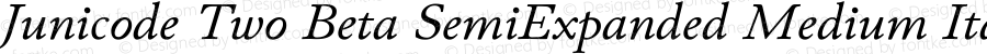 Junicode Two Beta SemiExpanded Medium Italic