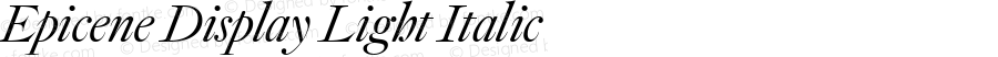 Epicene Display Light Italic