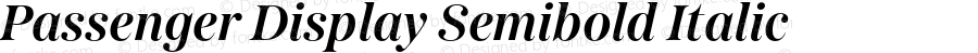 Passenger Display Semibold Italic