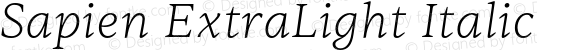 Sapien ExtraLight Italic
