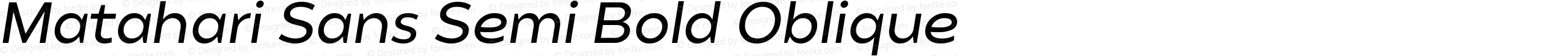 Matahari Sans Semi Bold Oblique