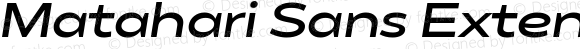 Matahari Sans Extended Bold Oblique