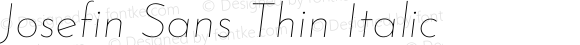 Josefin Sans Thin Italic