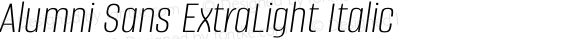 Alumni Sans ExtraLight Italic Version 1.015