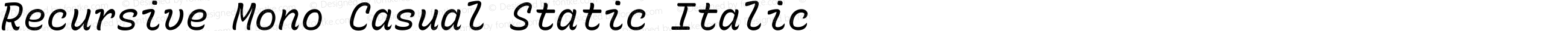 Recursive Mono Casual Static Italic