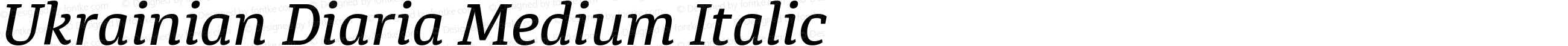 Ukrainian Diaria Medium Italic