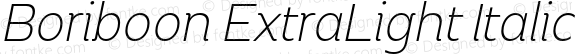 Boriboon ExtraLight Italic