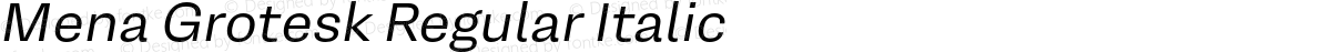 Mena Grotesk Regular Italic