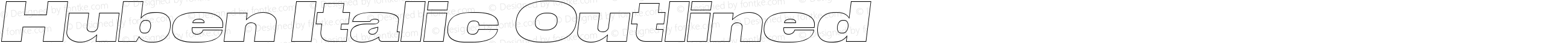 Huben Italic Outlined