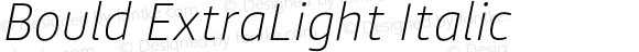 Bould ExtraLight Italic