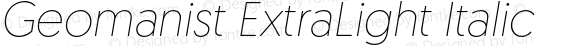 Geomanist ExtraLight Italic