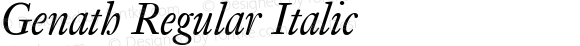 Genath Regular Italic