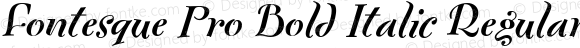 Fontesque Pro Bold Italic Regular