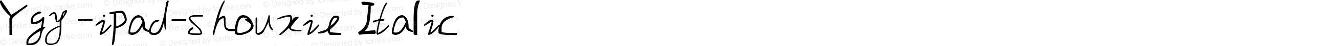 Ygy-ipad-shouxie Italic
