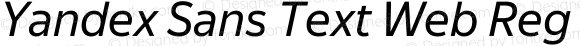 Yandex Sans Text Web Reg Italic