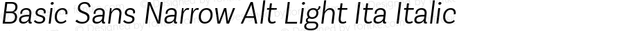 Basic Sans Narrow Alt Light Ita Italic