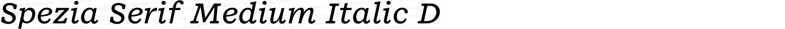 Spezia Serif Medium Italic D