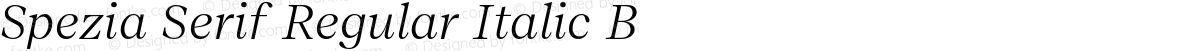 Spezia Serif Regular Italic B