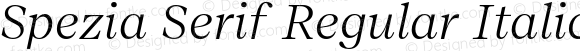 Spezia Serif Regular Italic B