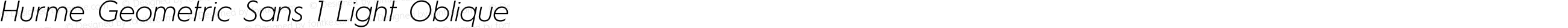 Hurme Geometric Sans 1 Light Oblique