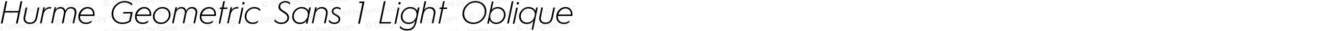 Hurme Geometric Sans 1 Light Oblique