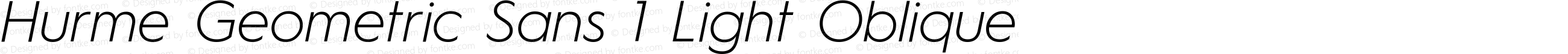 Hurme Geometric Sans 1 Light Oblique