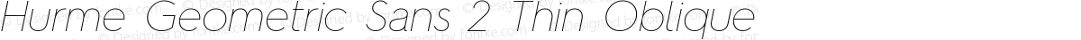 Hurme Geometric Sans 2 Thin Oblique