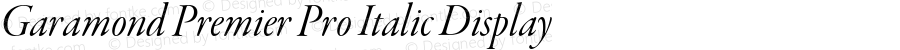 Garamond Premier Pro Italic Display