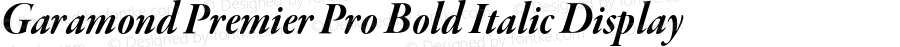 Garamond Premier Pro Bold Italic Display