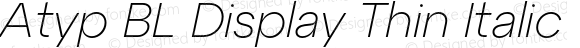 Atyp BL Display Thin Italic