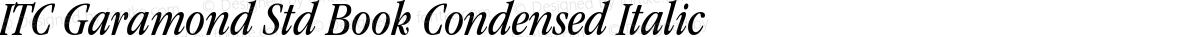 ITC Garamond Std Book Condensed Italic