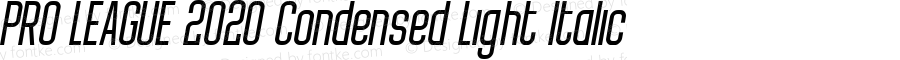 PRO LEAGUE 2020 Condensed Light Italic