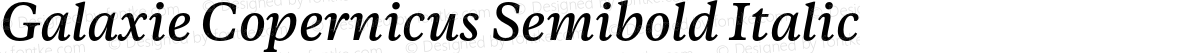 Galaxie Copernicus Semibold Italic