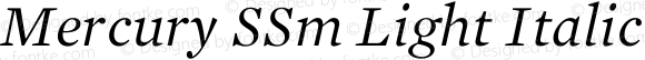 Mercury SSm Light Italic