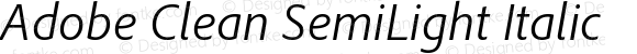 Adobe Clean SemiLight Italic