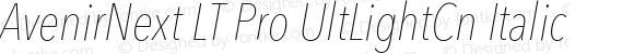 AvenirNext LT Pro UltLightCn Italic