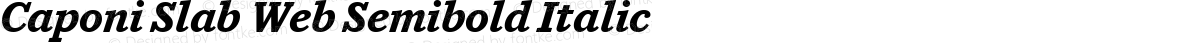 Caponi Slab Web Semibold Italic