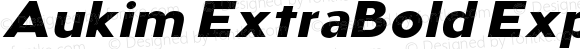 Aukim ExtraBold Expanded Italic